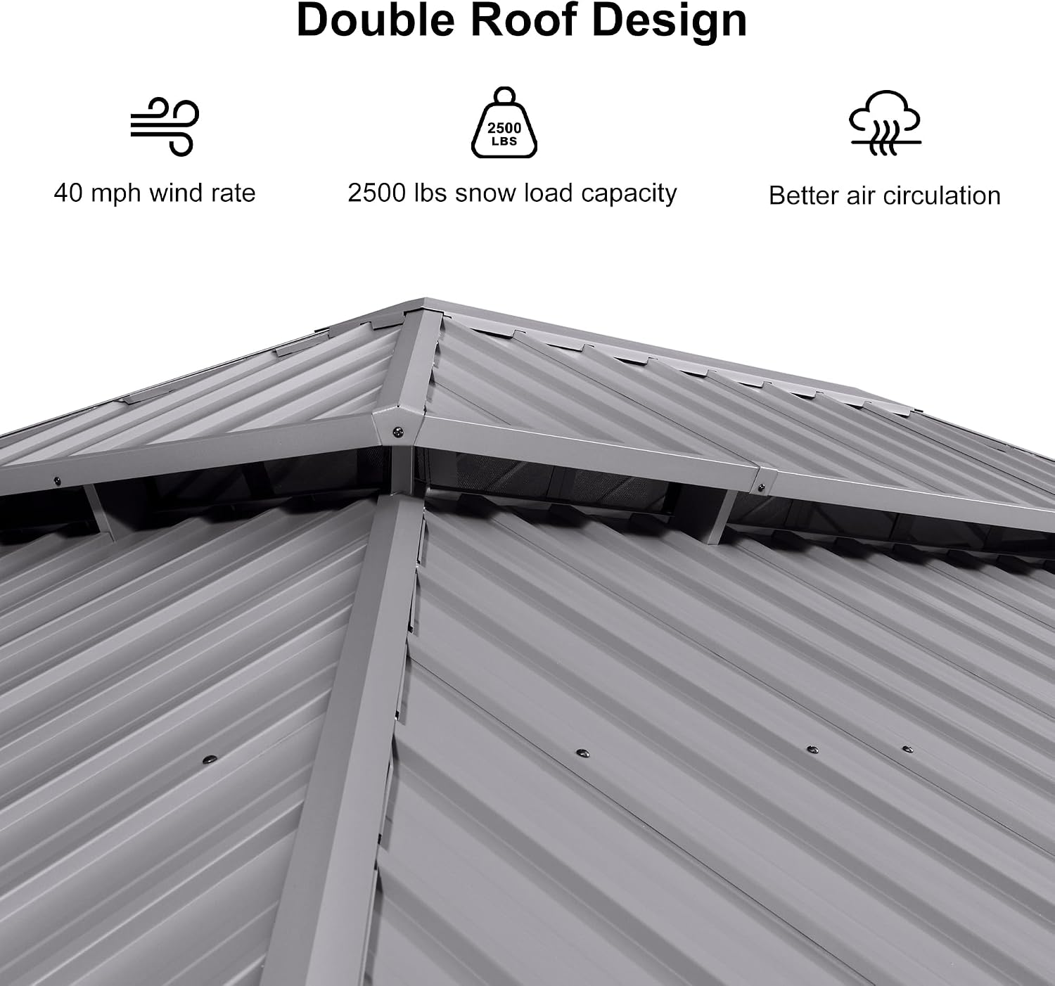 PURPLE LEAF 13' x 17 Hardtop Aluminum Gazebo with Netting and Curtains Heavy Duty Permanent Gazebo with Double Metal Roof for Patio Deck Lawn Garden All Weather Outdoor Pavilion Gazebos, Light Grey