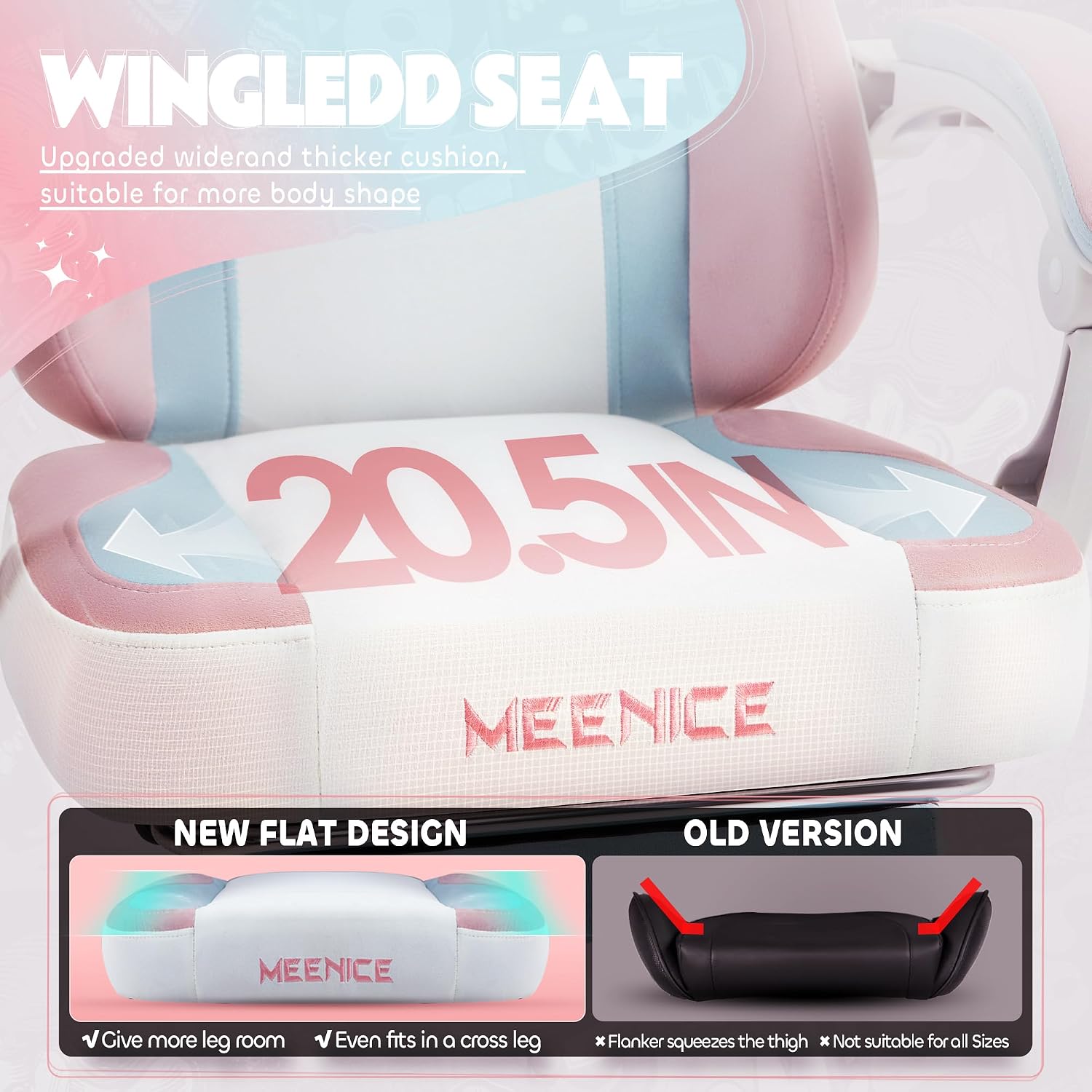 Gaming Chair Cute with Cat Ears Paw Lumbar and Cushion,Ergonomic Computer Chair with Footrest,Reclining PC Game Chair for Girl Computer Chair 300lbs for Adult Colours