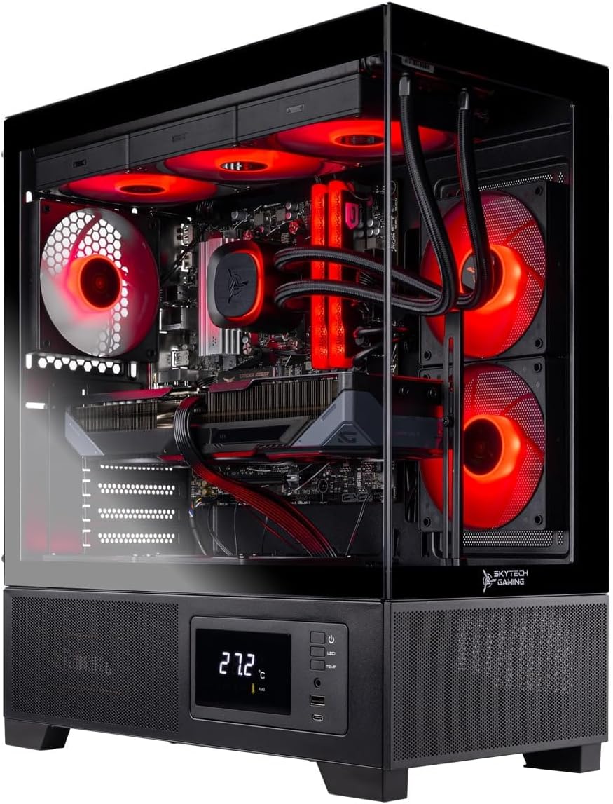 Skytech Gaming Azure 3 Plus Gaming PC, Intel i7 14700F 2.1GHz, NVIDIA RTX 5070 12GB, 2TB Gen4 NVMe SSD, 16GB DDR5 RAM 6000, 850W Gold ATX 3 PSU, 360 ARGB AIO, Wi-Fi, Win 11, Desktop