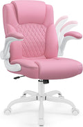 Leather Office Chair, PU Home Computer Desk Chairs with Ergonomic Back Support, 360°Swivel Free，Small Gaming Chair with Wheels and Adjustable Armrests, for Short People Use