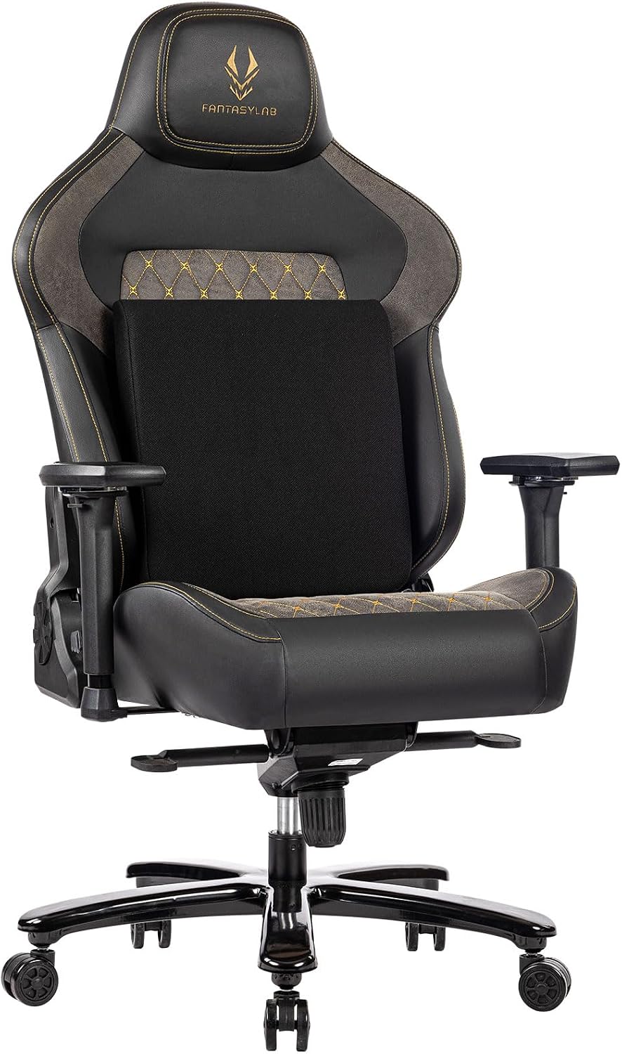 Big and Tall Gaming Chair 440LBS Gaming Chair with Metal Base Memory Foam Lumbar 4D Adjustable Armrest Computer Chair for Heavy People Ergonomic High-Back Computer Chair