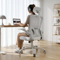 Synorla Office Chair Ergonomic Desk Chair, 330LBS Capacity, High Back Computer Design for Long Hours Comfort, Rolling Swivel Executive Task for Home Office with Flip-up Armrests（Grey）