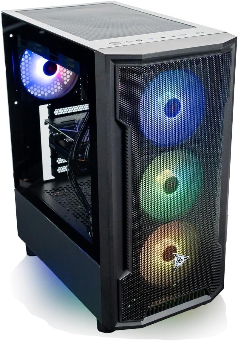 Skytech Gaming Shadow Gaming PC, AMD Ryzen 7 9700X 3.8GHz, NVIDIA RTX 5060 Ti 8GB VRAM, 1TB NVMe SSD, 32GB DDR5 RAM 5600, 650W Gold PSU, 360 ARGB AIO, Wi-Fi, Win 11, Desktop