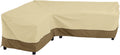 Classic Accessories 55-881-011501-RT Facing, Large Veranda Patio L-Shaped Sectional Sofa Cover, Left, Pebble, Patio Furniture Covers