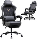 GTPLAYER Gaming Chair with Footrest, Recliner Chair with Headrest & Lumbar Support, Linkage Armrest,Ergonomic Gaming Chair, High Back Office Home, Grey