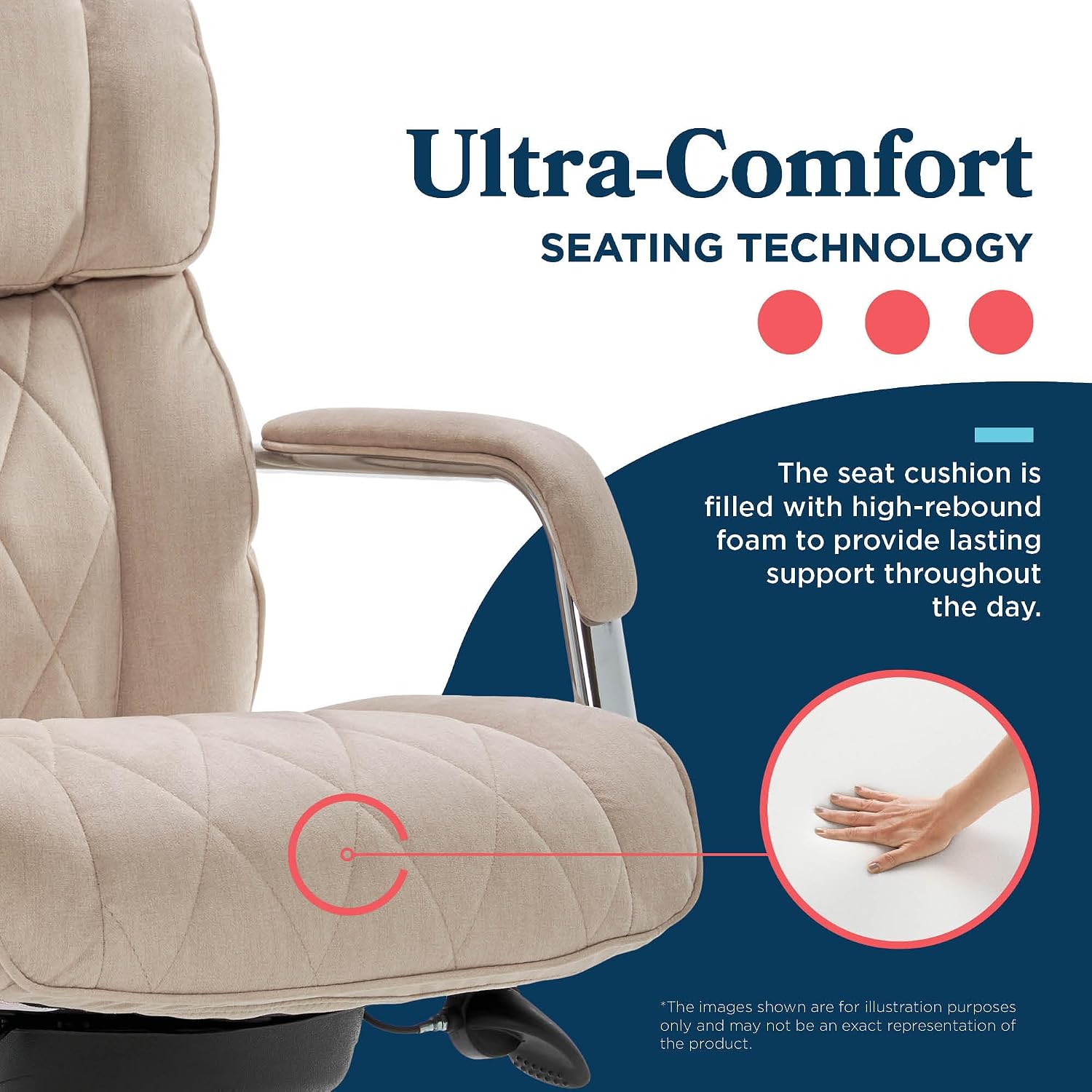 La-Z-Boy Sutherland Ergonomic Fabric Swivel Computer and Desk Chair, Cream (CHR10048D)