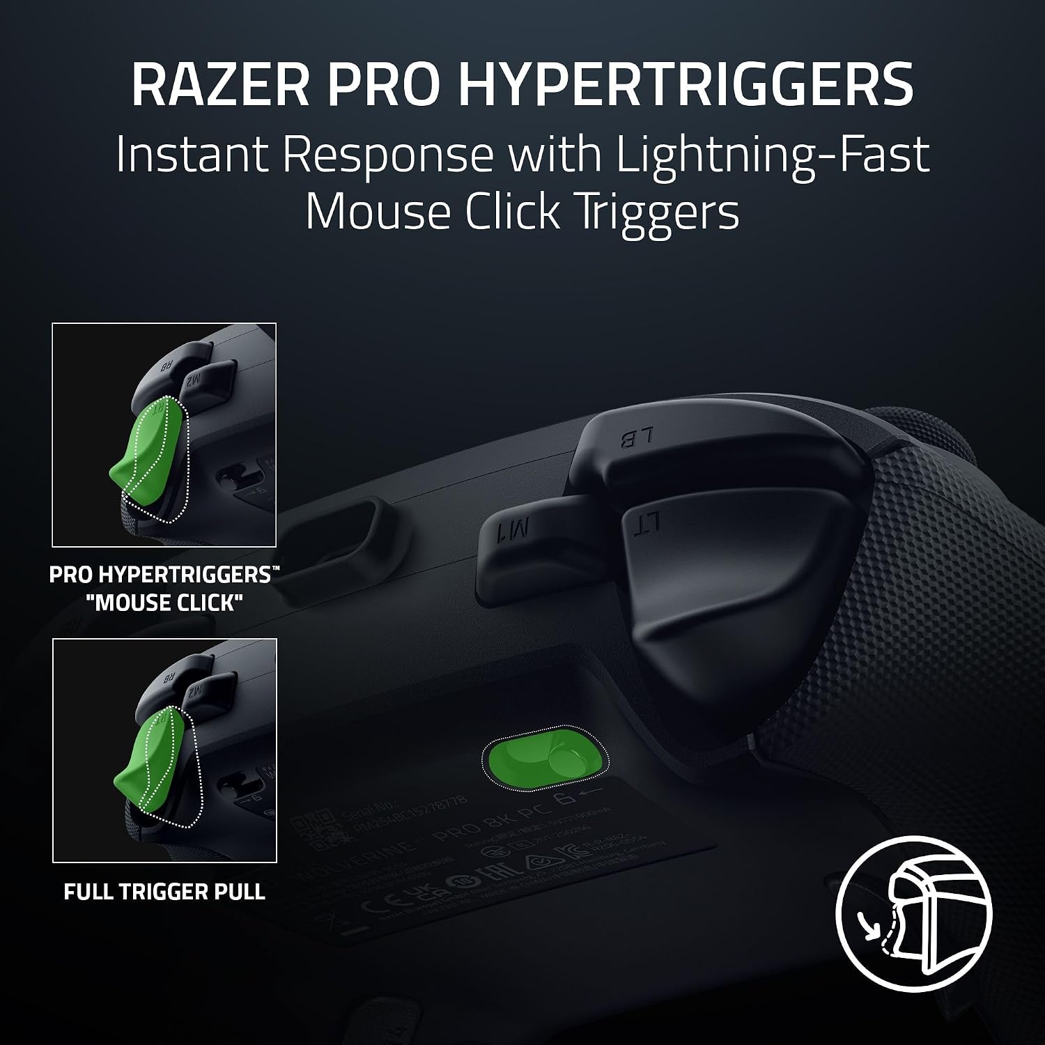 Razer Wolverine V3 Pro 8K PC Wireless Gaming Controller: 8000 Hz Polling Rate - TMR Thumbsticks with Swappable Caps - Up to 36 Hr Battery - 6 Remappable Buttons - Fast Triggers - Carrying Case - Black