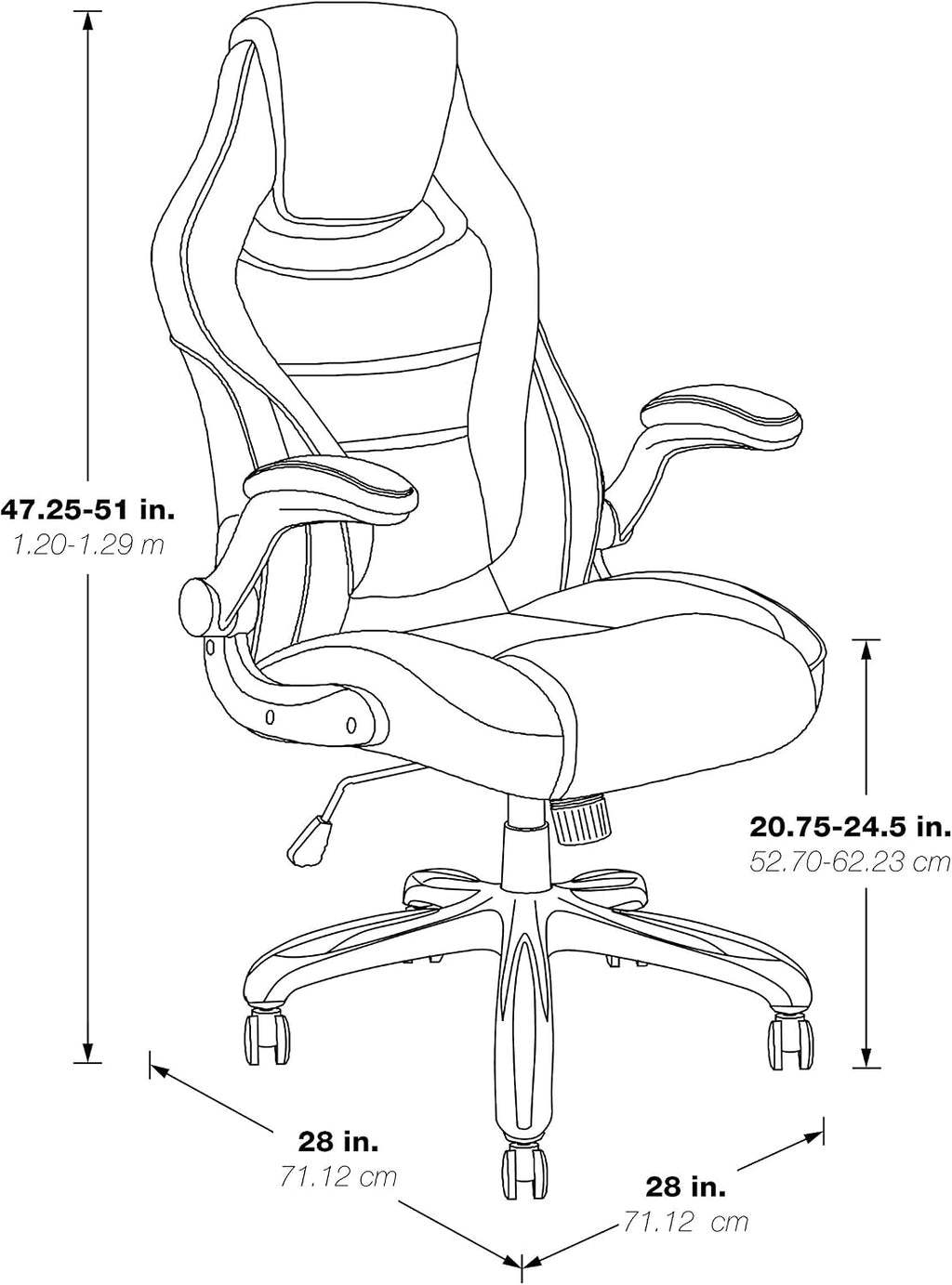 OSP Home Furnishings Xeno Ergonomic Adjustable Faux Leather Gaming Chair with Integrated Headrest and Airflow Cooling Material, Black with Red Accents