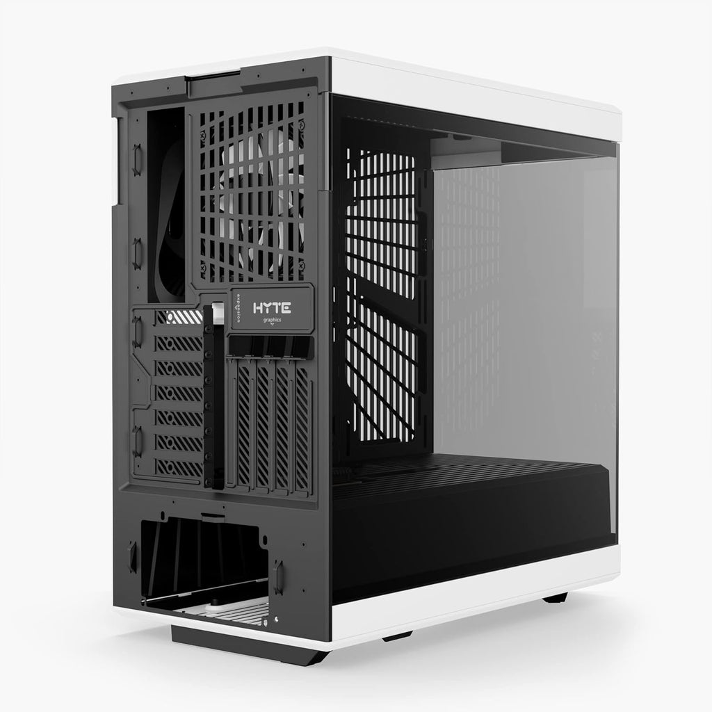 Hyte Y40 Modern Aesthetic Panoramic Tempered Glass Mid-Tower ATX Computer Gaming Case with PCIE 4.0 Riser Cable Included, White (CS-HYTE-Y40-BW)