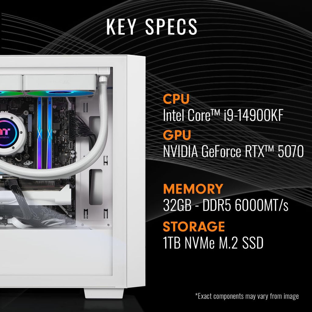 Thermaltake LCGS Versa i570S Gaming Desktop (Intel Core™ i9-14900KF, 32GB 6000MT/s DDR5 RGB Memory, NVIDIA GeForce® RTX 5070, 1TB NVMe M.2, WiFi, Windows 11) H16S-B760-570-LCS