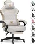GTPLAYER Gaming Chair, Fabric Computer Office Chair with Pocket Spring Cushion, Ergonomic Office and Gaming, Video Gaming Chair with Linkage Armrests, High Back Desk Chair with Adjustable Recliner