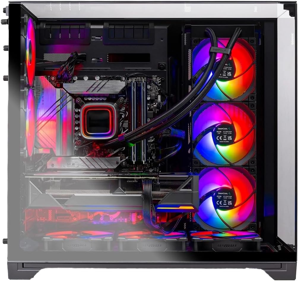 Skytech Gaming O11 Vision Gaming PC, AMD Ryzen 7 9800X3D 4.7GHz, AMD RX 9070XT 16GB VRAM, 1TB Gen4 NVMe SSD, 32GB DDR5 RAM 6000, 850W Gold ATX 3 PSU, 360 ARGB AIO, WI-FI 5, Windows 11, Desktop