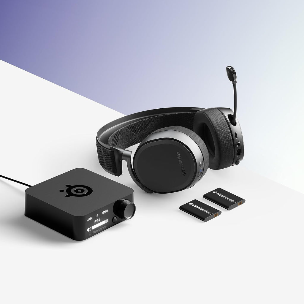 Arctis Pro Wireless Gaming Headset steelseries - Lossless High Fidelity Wireless + Bluetooth for PS4 and PC (Renewed)