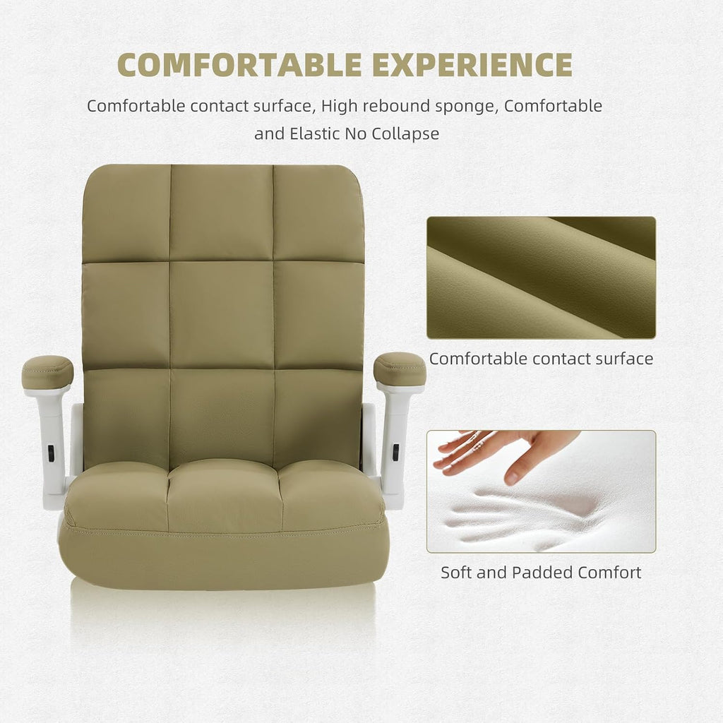 SEATZONE Home Office Chair Ergonomic Desk Executive Chair Computer Task Chair, Rolling Swivel Chair with Arms,Green