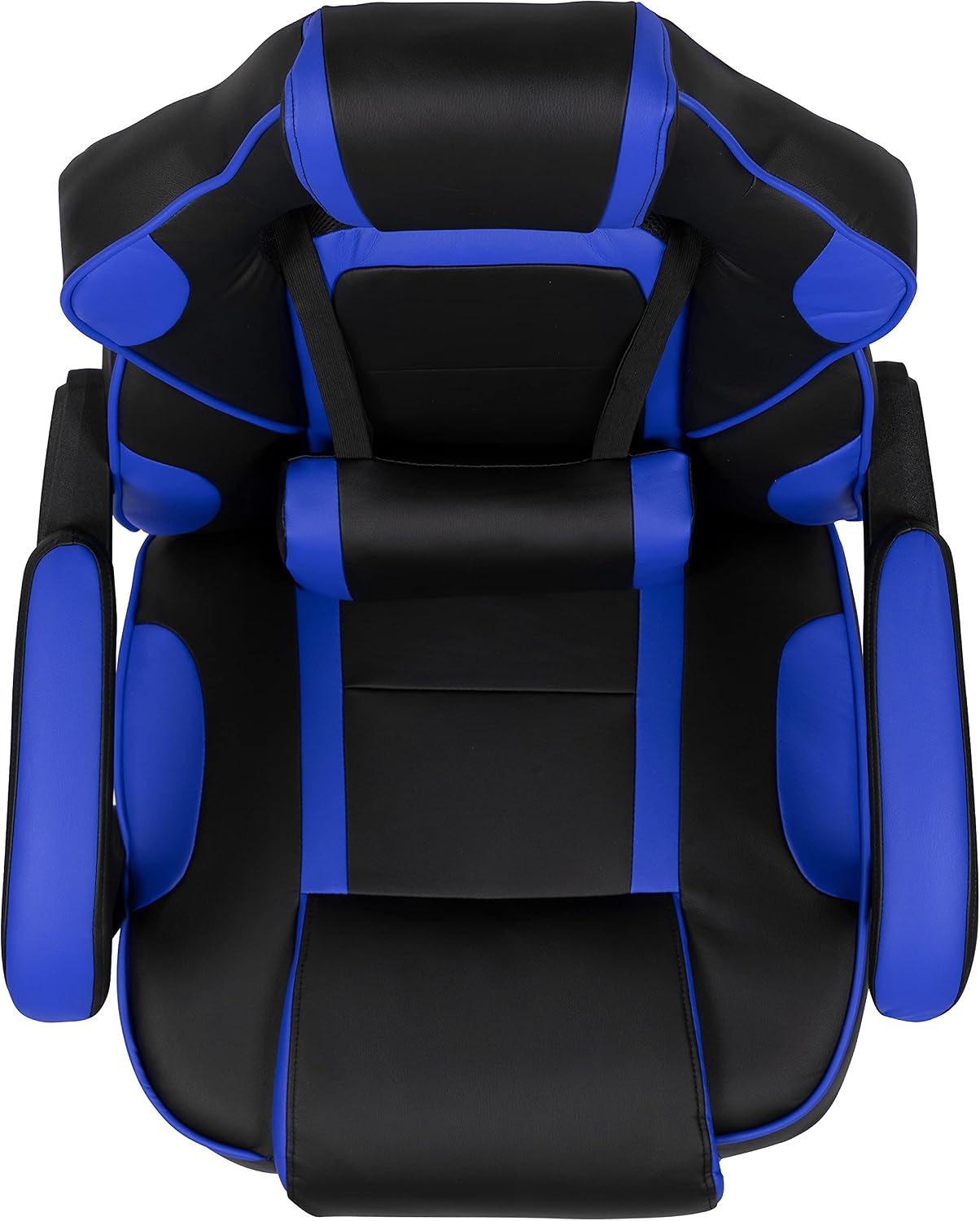 Flash Furniture X40 Gaming Chair Racing Ergonomic Computer Chair with Fully Reclining Back/Arms, Slide-Out Footrest, Massaging Lumbar - Black/Blue