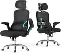 Office Chair - Ergonomic Desk Chair with Adjustable Headrest Lumbar Support Computer Chair - Mesh Comfy Chairs with Flip-up Armrests - Big and Tall Gaming Chairs for Adults Home Office(Black)