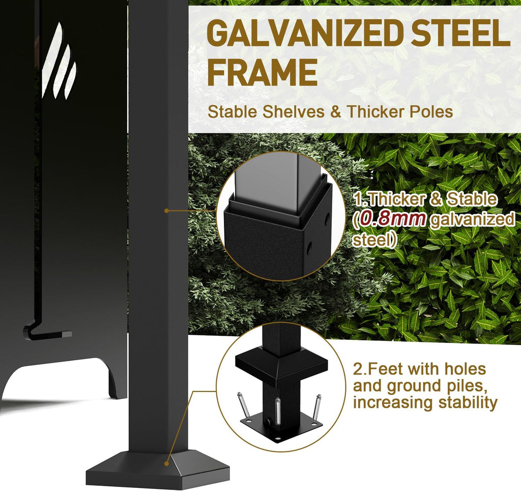 8' x 5' BBQ Gazebo Hardtop Grill Gazebo for Outdoor Grill, Heavy-Duty Aluminum Frame and Galvanized Steel Roof, Great for Patio and Backyard