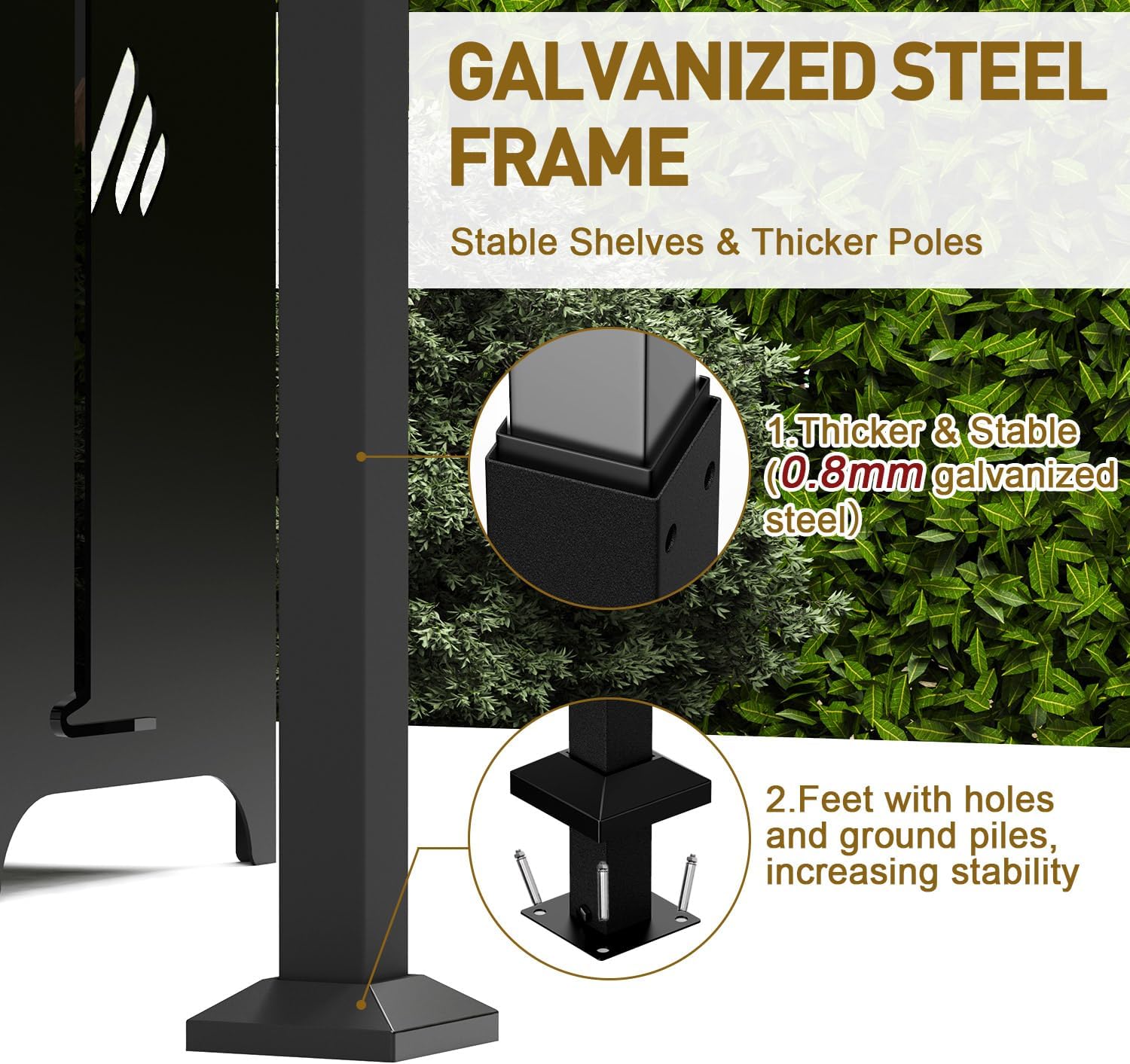 8' x 5' BBQ Gazebo Hardtop Grill Gazebo for Outdoor Grill, Heavy-Duty Aluminum Frame and Galvanized Steel Roof, Great for Patio and Backyard