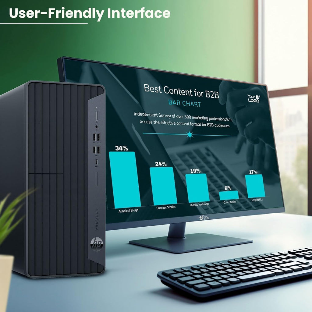 HP ProDesk 600 G6 Tower Computer, Windows 11 Pro MT Desktop PC, Core i5-10500 Up to 4.50 GHz, 16GB RAM, 256GB SSD, Keyboard Mouse, 4K Support (Renewed) ProDesk G6
