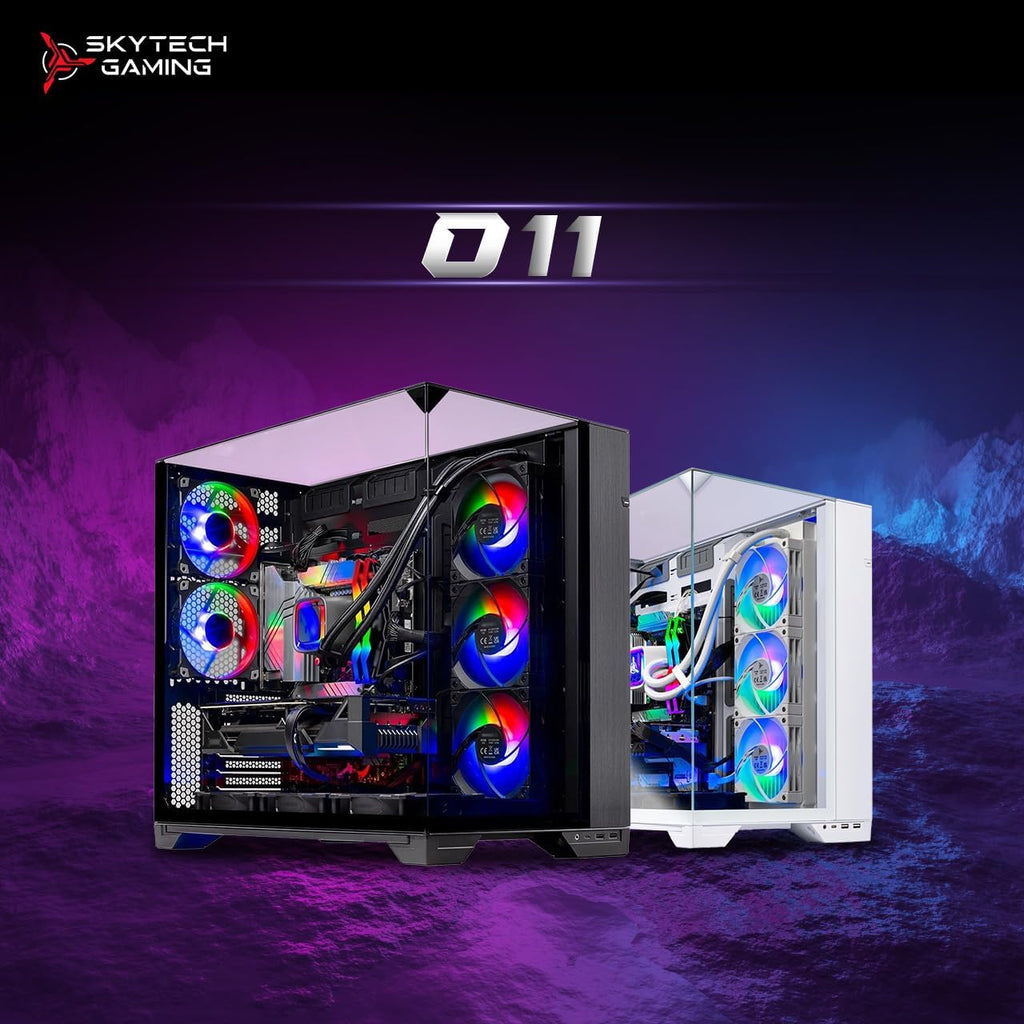 Skytech Gaming O11 Vision Gaming PC, AMD Ryzen 7 9800X3D 4.7GHz, AMD RX 9070XT 16GB VRAM, 1TB Gen4 NVMe SSD, 32GB DDR5 RAM 6000, 850W Gold ATX 3 PSU, 360 ARGB AIO, WI-FI 5, Windows 11, Desktop