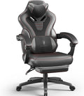 Dowinx Gaming Chair with Footrest, Game Chair for Heavy People, Gamer Chair for Adult with Massage, Computer Gaming Chair with PU, PC Game Chairs for 200lbs (Black)