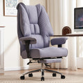 EXCEBET Big and Tall Office Chair 400lbs Wide Seat, Leather High Back Executive Office Chair with Foot Rest, Ergonomic Chairs Lumbar Support for Lower Back Pain Relief (Light Purple)