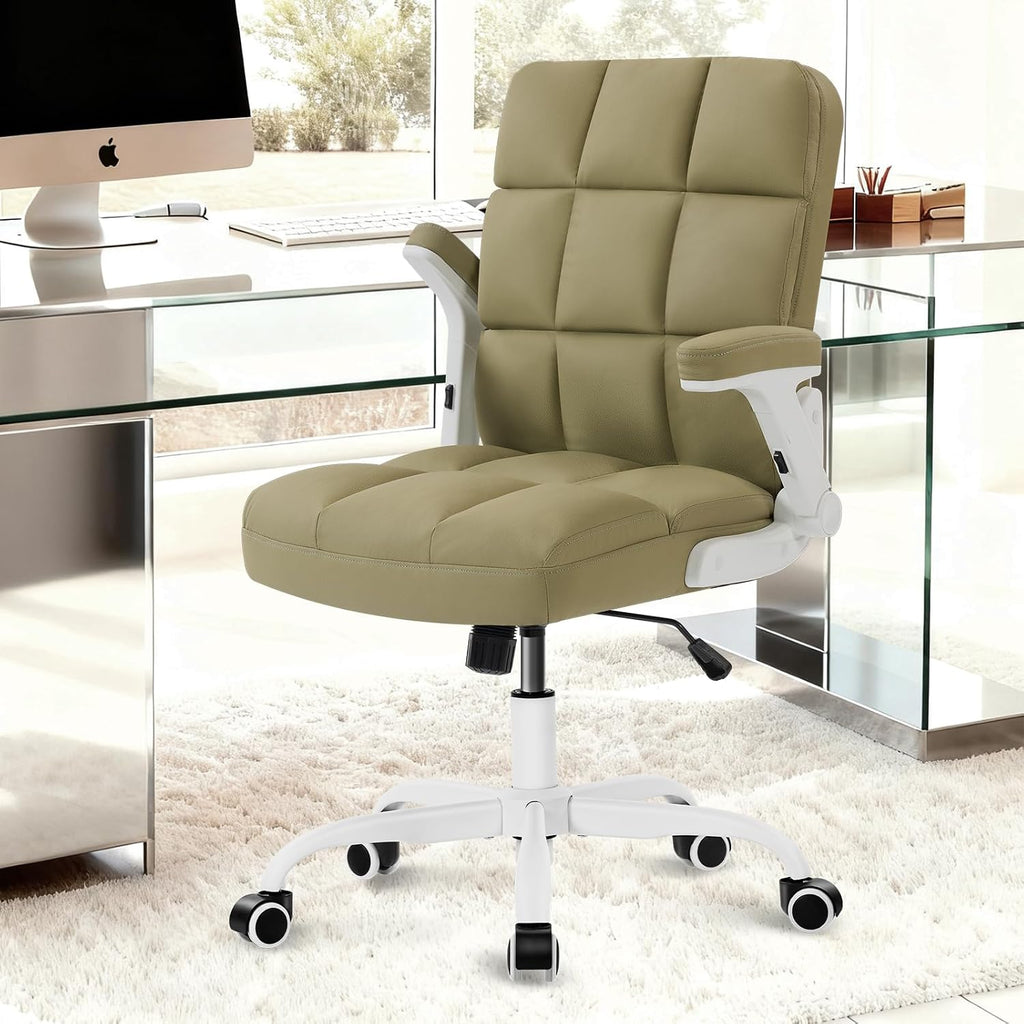 SEATZONE Home Office Chair Ergonomic Desk Executive Chair Computer Task Chair, Rolling Swivel Chair with Arms,Green