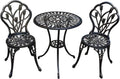 YKSY&YKSY Patio Bistro Set.Rust-Resistant Cast Aluminum Bistro Table Set with Umbrella Hole for Backyard (Tulip Copper)
