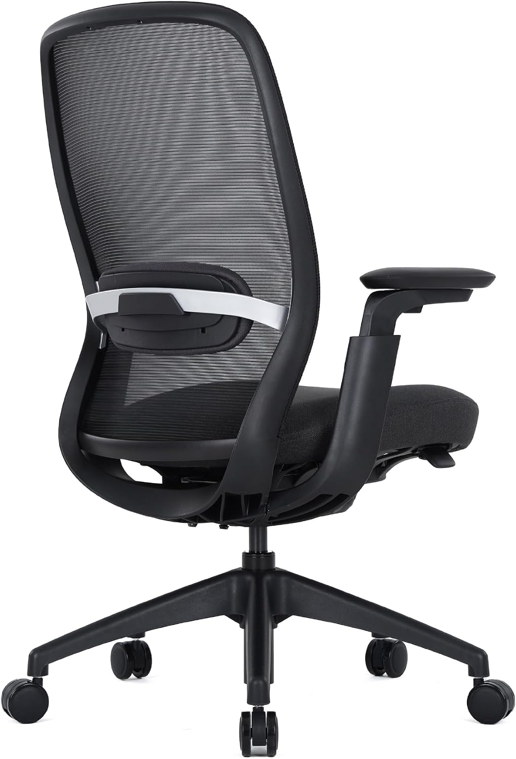COLAMY Office Chair for Long Hours, Easy Wire-Control Desk Chair with Sliding Seat Depth & Thick Padded Lumbar Support, Heavy Duty 300 LBS High Back Mesh Computer Chair for Home Workstation,Black