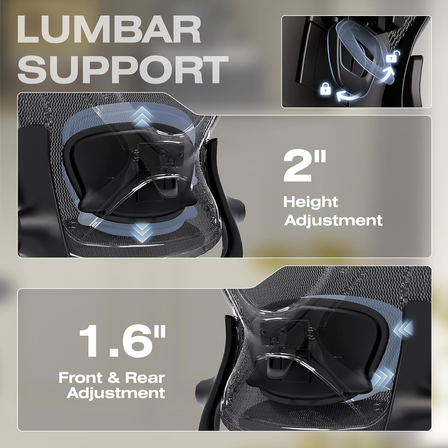ELABEST X100 Ergonomic Mesh Office Chair, Big and Tall Hone Desk Chair with 5D Flip-Up Arms, Adjustable 3D Lumbar Support,Gaming & Executive Computer Chairs for Long Hours, Padded Seat