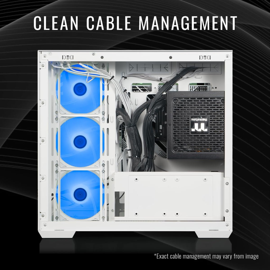 Thermaltake LCGS View 7897XS-380 Gaming Desktop (AMD Ryzen™ 7 7800X3D, ToughRam 32GB DDR5 6000MT/s RGB Memory, AMD Radeon™ RX 9070 XT, 1TB NVMe M.2, WiFi, Windows 11) V38S-B650-97X-LCS