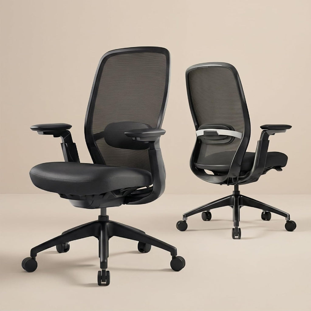 COLAMY Office Chair for Long Hours, Easy Wire-Control Desk Chair with Sliding Seat Depth & Thick Padded Lumbar Support, Heavy Duty 300 LBS High Back Mesh Computer Chair for Home Workstation,Black