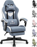 N-GEN GAMING Video Gaming Chair Office Computer Desk Use Ergonomic Reclining Backrest Adjustable Armrests Lumbar Support Footrest High Density Foam Breathable Fabric Heavy Duty Base (Blue)