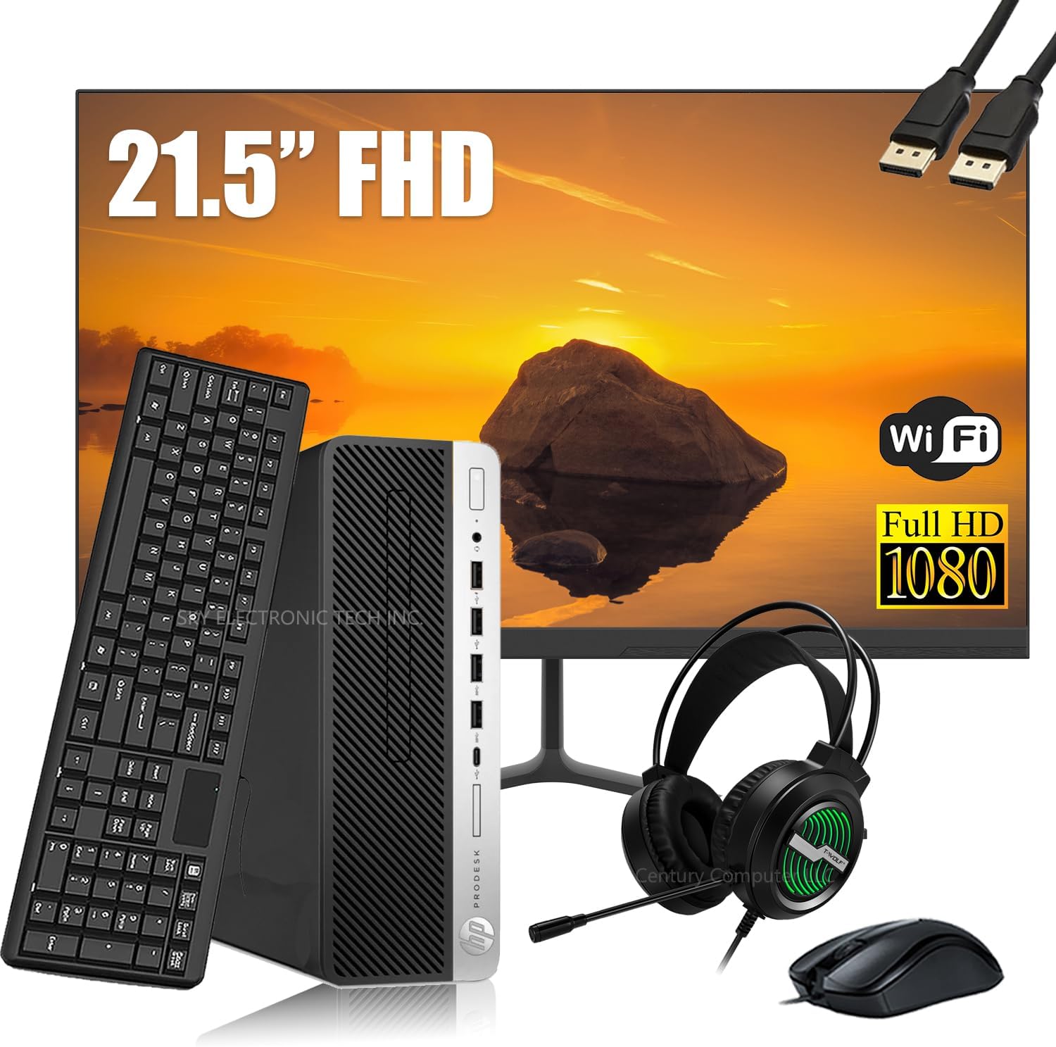 HP ProDesk 600 G3 SFF Desktop Computer with 21.5' FHD Monitor, RGB Headphones, Core i5-6500 3.2GHz, 16GB DDR4, 256GB SSD, Keyboard & Mouse, Windows 11 Pro (Renewed)