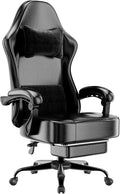 Video Game Chair for Adults, Massage Gaming Chair with Footrest, Adjustable Lumbar Pillow Gamer Chair for Kids, Comfortable Computer Chair with Leg Rest