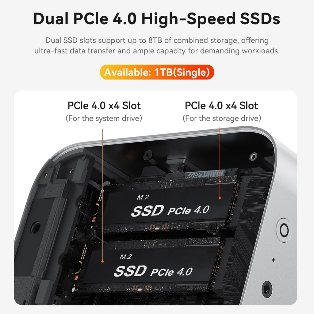 Beelink SER9 AI Mini PC, AMD Ryzen 7 H 255(8C/16T,4.9GHz), 32G LPDDR5X 1TB PCIe4.0 x4 SSD, Mini Computer AMD Radeon 780M Triple Display/USB4/WiFi6/BT5.2/2.5G/Home/Office/W11