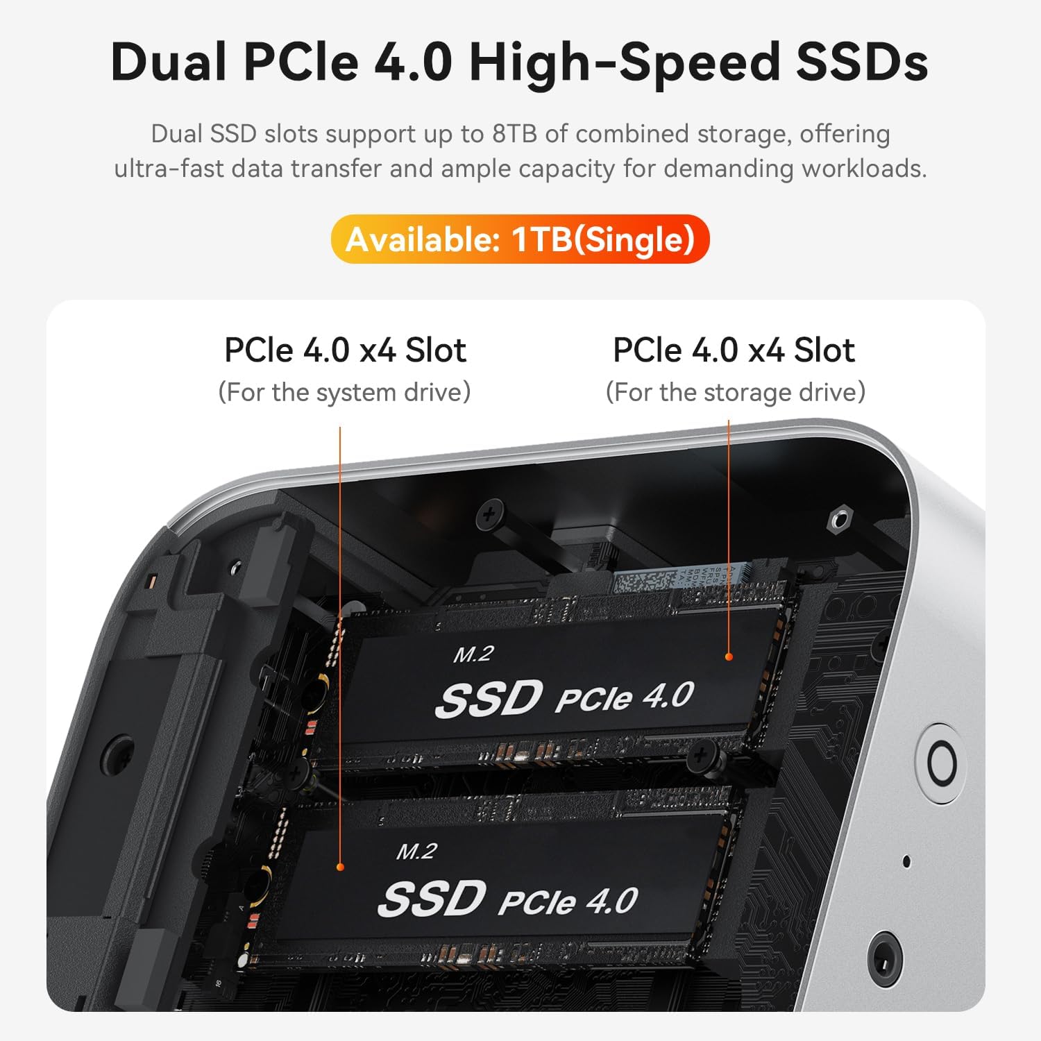 Beelink SER9 AI Mini PC, AMD Ryzen 7 H 255(8C/16T,4.9GHz), 32G LPDDR5X 1TB PCIe4.0 x4 SSD, Mini Computer AMD Radeon 780M Triple Display/USB4/WiFi6/BT5.2/2.5G/Home/Office/W11