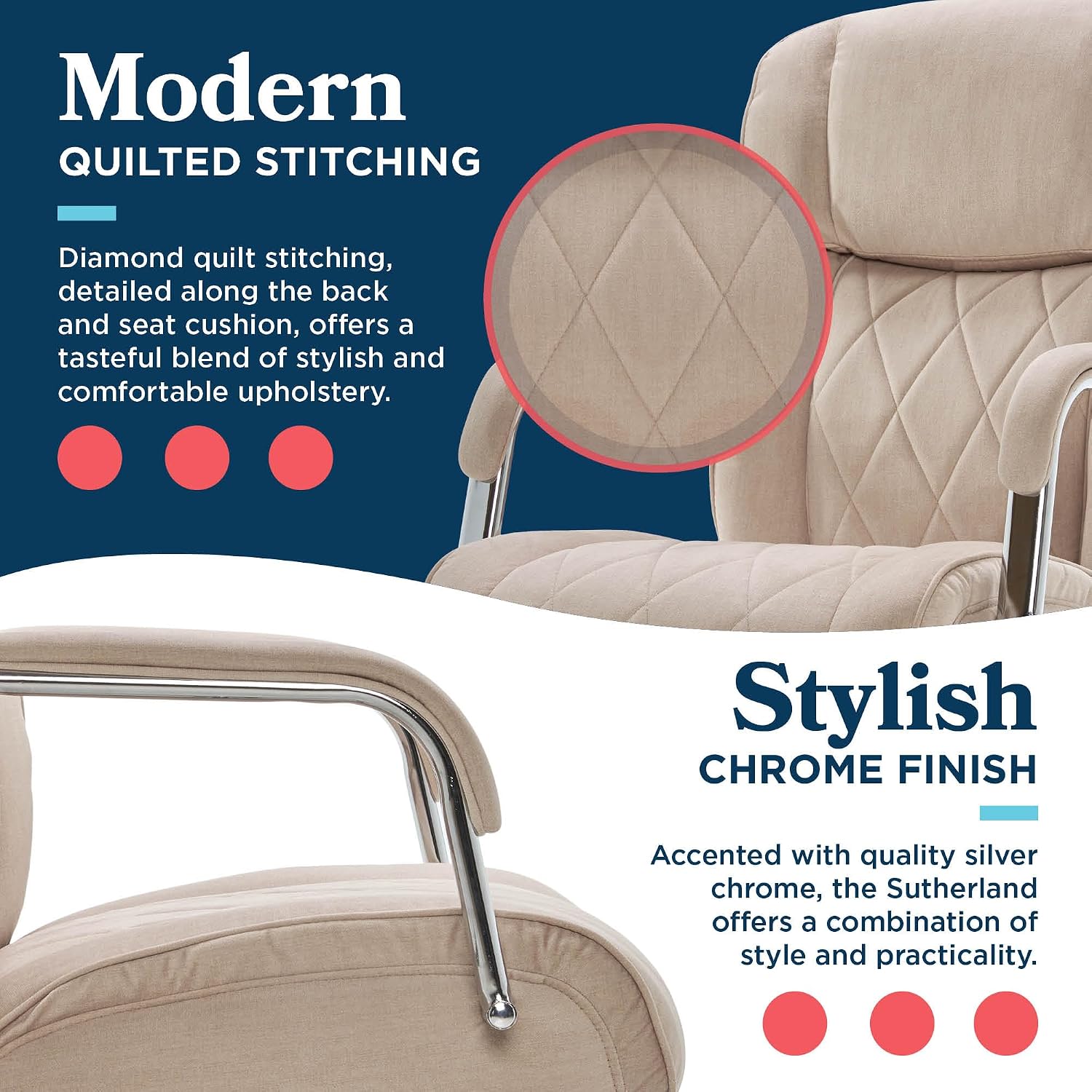La-Z-Boy Sutherland Ergonomic Fabric Swivel Computer and Desk Chair, Cream (CHR10048D)