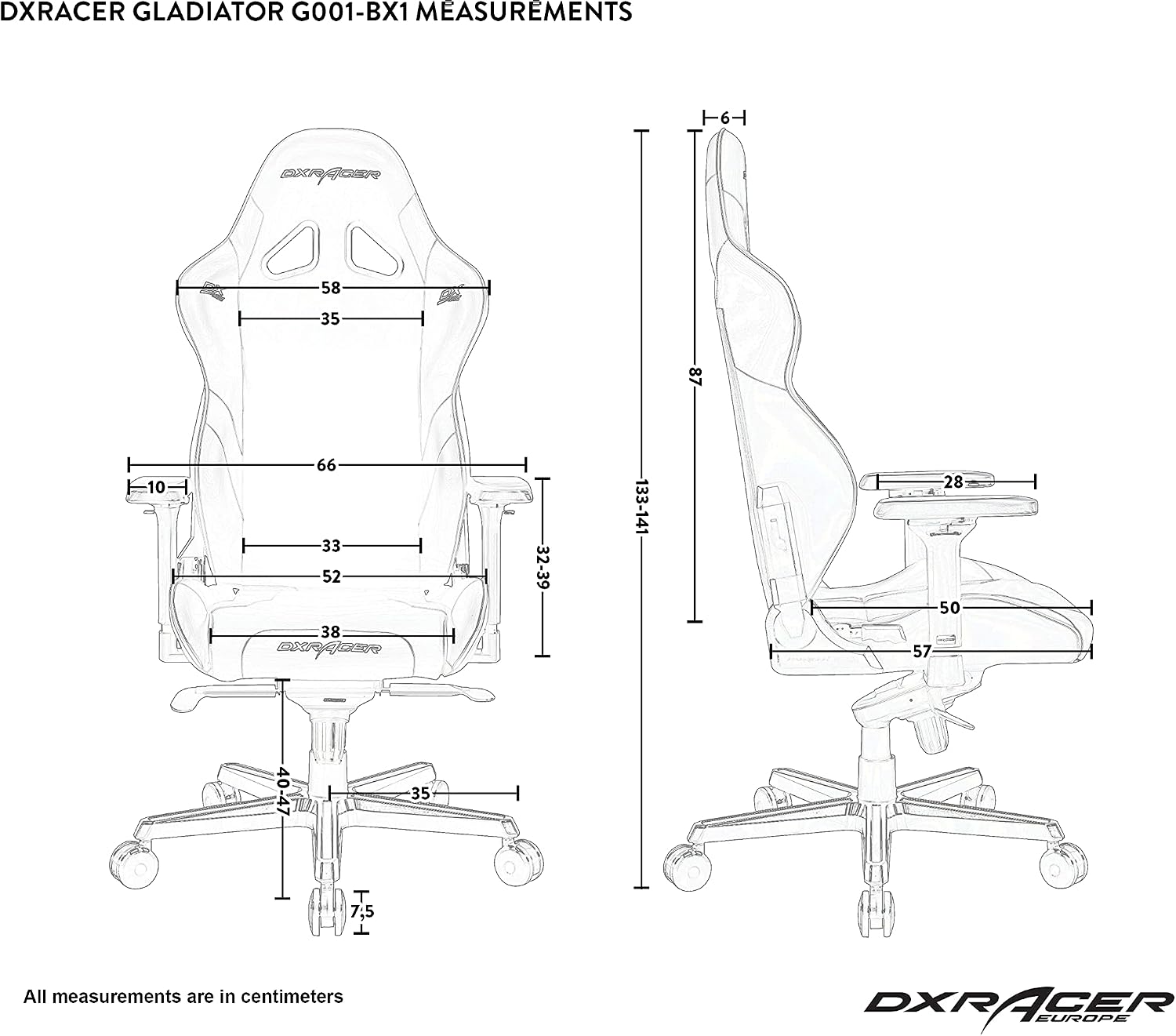 DXRacer Formula Series Gaming Chairs (PVC Synthetic Leather, Black)