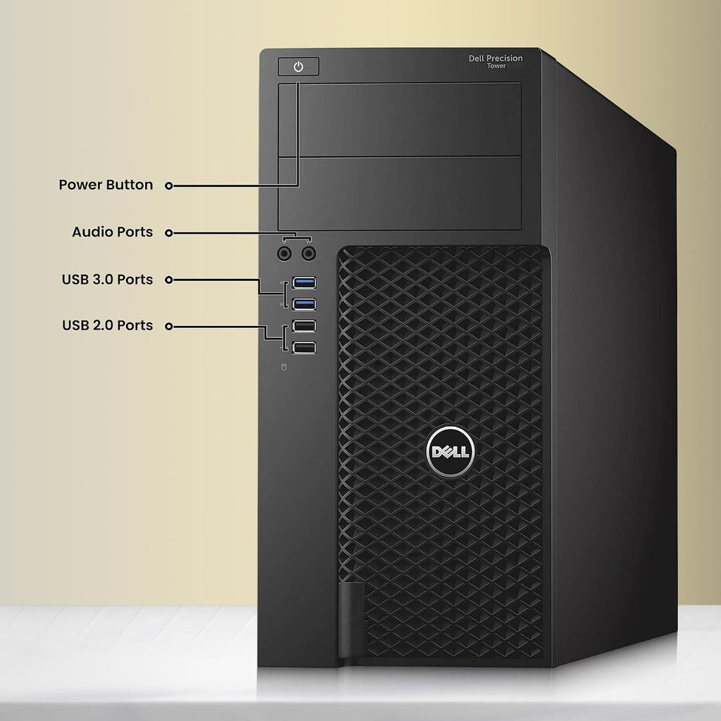 Dell Precision Gaming Desktop Tower Computer – Intel Core i7-6700 6th Gen – 16GB RAM – 1TB SSD – GeForce GTX 1050 Ti – RGB Keyboard & Mouse – Windows 11 Pro – Workstation PC (Renewed)