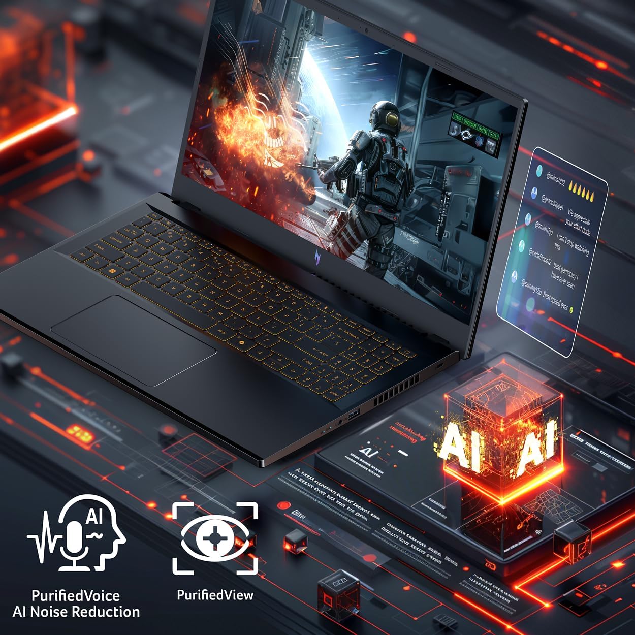 acer Nitro V Gaming Laptop | Intel Core i7-13620H Processor | NVIDIA GeForce RTX 4050 Laptop GPU | 15.6' FHD IPS 165Hz Display | 16GB DDR5 | 1TB Gen 4 SSD | Wi-Fi 6 | Backlit KB | ANV15-52-76NK