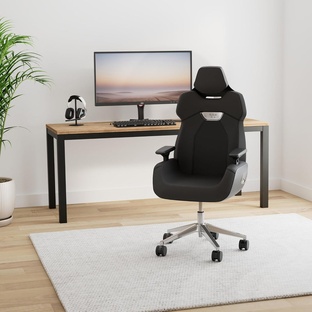 Thermaltake Argent E700 Real Leather Gaming Chair (Storm Black) Design by Studio F∙A∙Porsche, GGC-ARG-BBLFDL-01