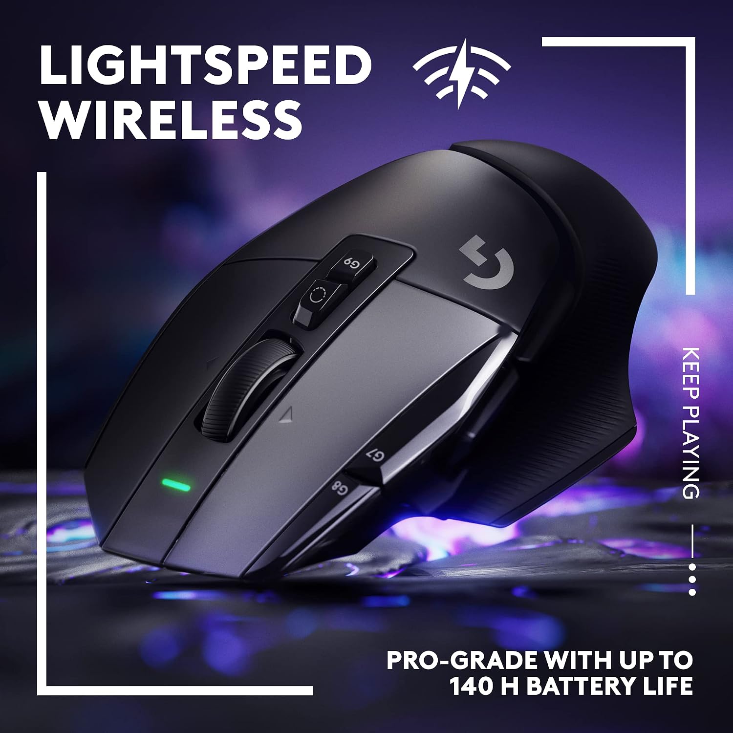 Logitech G502 X Lightspeed Wireless Gaming Mouse: Optical Switches, 13 Buttons, <140 hrs Battery Life & USB-C, Infinite Scroll Toggle, PowerPlay Wireless Charging Capable, for PC/MacOS - Black