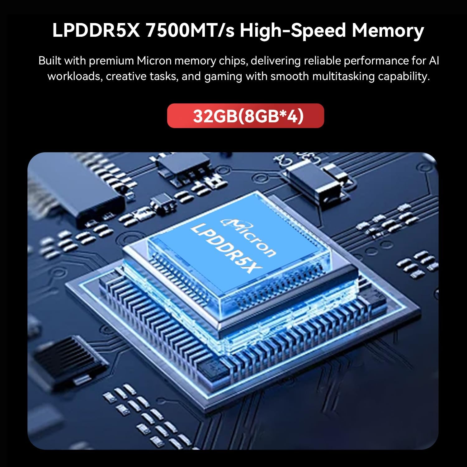 Beelink SER9 Pro AI Mini PC, AMD Ryzen AI 9 HX 370(80TOPS,12C/24T,5.1GHz), 32G LPDDR5X 2TB PCIe4.0 x4 SSD, AI PC AMD Radeon 890M NPU 50 AI Tops, Built-in MIC/Speakers/USB4/WiFi6/BT5.2/2.5G