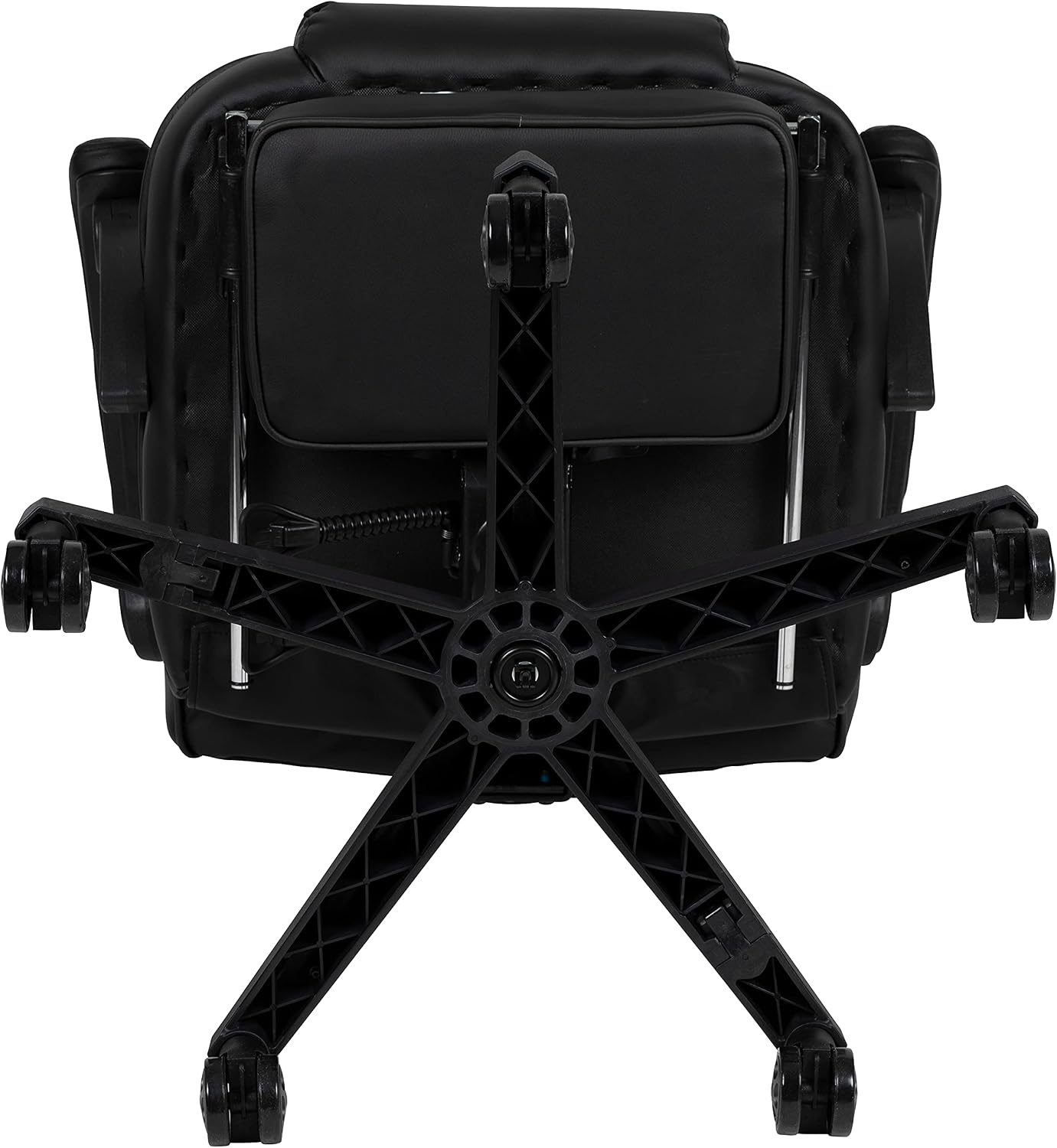 EMMA + OLIVER Black Ergonomic Gaming Chair -Recline Back/Arms, Footrest, Massaging Lumbar