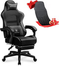 GTPLAYER Gaming Chair, High Back Computer Gaming Chair with Footrest, Ergonomic Height Adjustable Office Chair with Removable Cover and Lumbar Support for Gaming & Work (BLK,with Leather Cover)