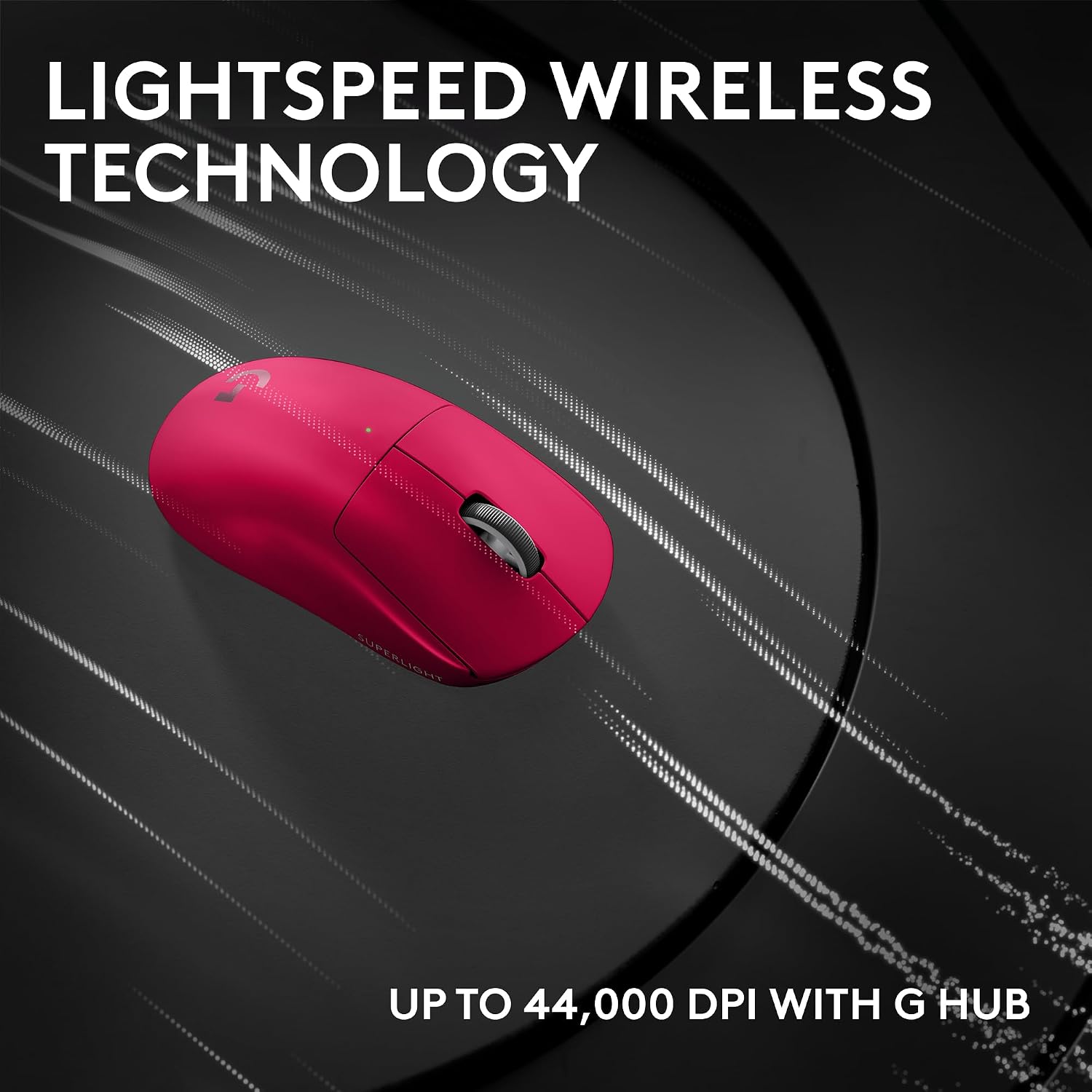 Pro X Superlight 2c Wireless Gaming Mouse: 51g Compact Mini Size, Symmetrical Shape, <8 kHz Polling, 44K DPI, PowerPlay Wireless Charging Supported, USB-C, 5 Programmable Buttons, For PC/Mac - Magenta