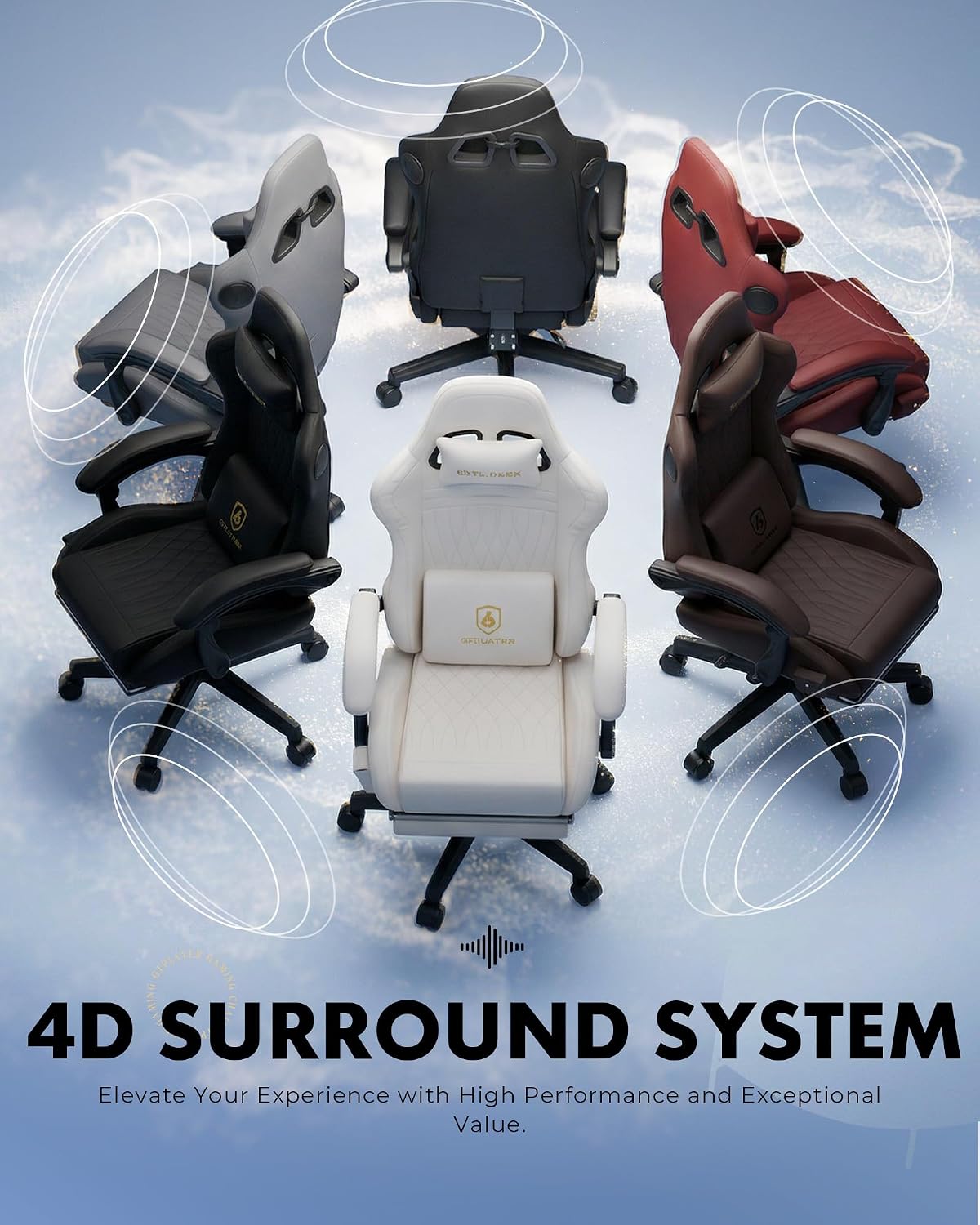GTPLAYER Gaming Chair for Adults, Ergonomic Video Game Chairs, Footrest & Linkage Armrest, Reclining High Back Silla Gamer with Speakers for Home Office, Ace Pro, Wine Red