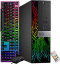 Dell OptiPlex Desktop Customized RGB Lights Computer Intel Core i5 6500 3.2 GHz 8GB RAM 256GB SSD Windows 11 Pro WiFi, Gaming PC Keyboard & Mouse HDMI (Renewed)
