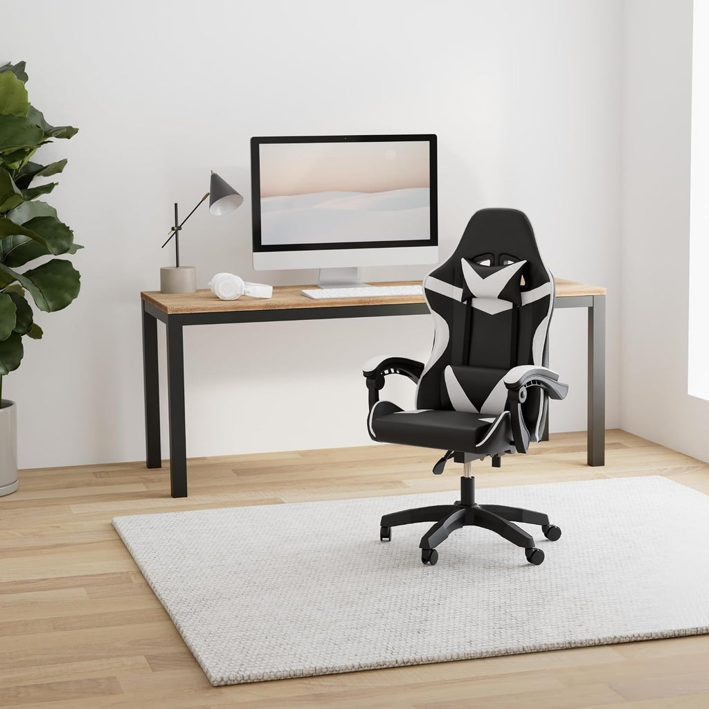 Simple Deluxe Gaming Chair, Big and Tall Gamer Chair, Racing Style Adjustable Swivel Office Chair, Ergonomic Video Game Chairs with Headrest and Lumbar Support